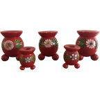 Set Van 5 Zweedse Vintage Bolkandelaren Kerst Handgemaakt thumbnail 1
