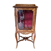 Klassieke Rozen Fineer 1-deurs Vitrine, Servieskast.