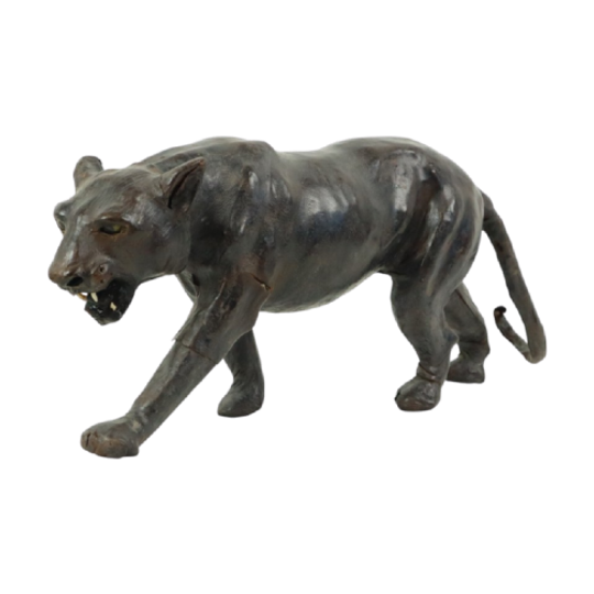 Mid Century Lederen Panter Beeld Liberty Of London 43cm 1