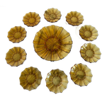 Glazen Gebald-Set Art-Deco Amber Kleurig: Josef Inwald thumbnail 1
