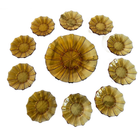 Glazen Gebald-Set Art-Deco Amber Kleurig: Josef Inwald