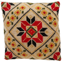 Vintage Kussen Geborduurd Retro Kussen