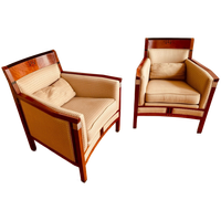 Set Van Twee Schuitema Art Deco Rennie Fauteuils Plus Bijbehorende Hocker Duncan.