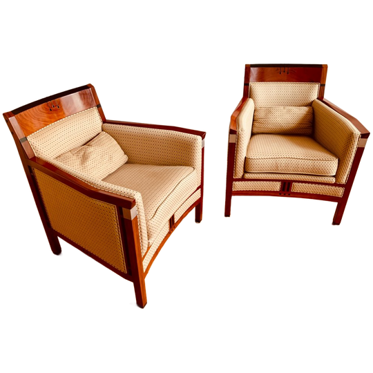 Set Van Twee Schuitema Art Deco Rennie Fauteuils Plus Bijbehorende Hocker Duncan. 1