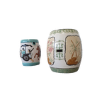Set Of 2 Porcelain Chinoiserie Garden Stools thumbnail 1