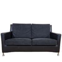 Leolux Paian - 2 Zits Bank - Alcantara - Leder - Zwart