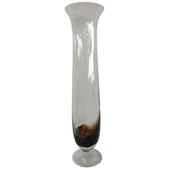 Hoge Glazen Vloervaas/ Grondvaas Gespikkeld Glas (handmade) 1
