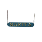 Marita, Vintage Metalen Naambord Van Schip, Boot thumbnail 1