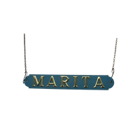 Marita, 2 X Vintage Metalen Naamborden Van Schip, Boot