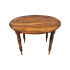 Antieke Hangoortafel Ronde Tafel Notenhout 96 Cm thumbnail 1