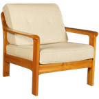 Vintage Deense Fauteuil – Notenhout – Jaren 60 thumbnail 1