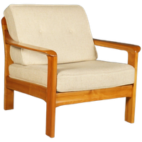Vintage Deense Fauteuil – Notenhout – Jaren 60