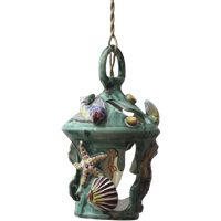 Ceramic Lantern With Sealife Decor, Vietri Sul Mare, Italy.