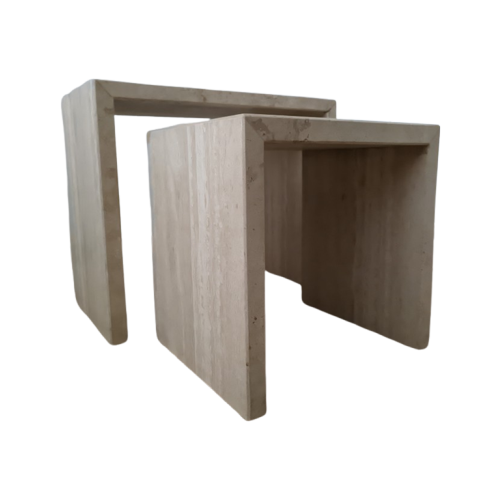 Italy Travertine Nest Tables 70 'S