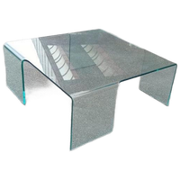 Postmodern Glazen Vierkant Design Salontafel, 88 X 88 Cm