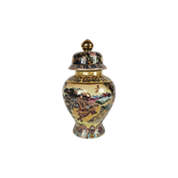 Satsuma - Deksel Vaas - Cloisonné - Porselein - 3E Kwart 20E Eeuw