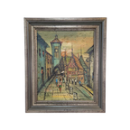 Vintage Impressionistisch Schilderij H. Han Verf Doek '60 thumbnail 1