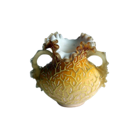 Victorian Glass Peach Sunrise Coralene Vase, Late 19Th Century.