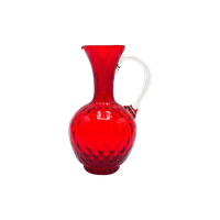 Vintage Rood Murano Vaasje Met Oor