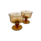 Set Coupe Glazen Amber Kristal 2 Stuks thumbnail 1