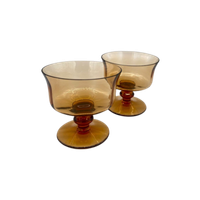 Set Coupe Glazen Amber Kristal 2 Stuks