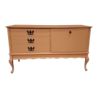 Vintage Zalm Kleur Dressoir Tv Kast Hollywood Regency Style thumbnail 1