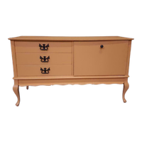 Vintage Zalm Kleur Dressoir Tv Kast Hollywood Regency Style