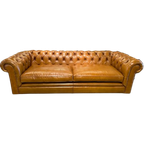 Chesterfield Bank 3,5 Zits Cognac Leer  Nieuw thumbnail 1