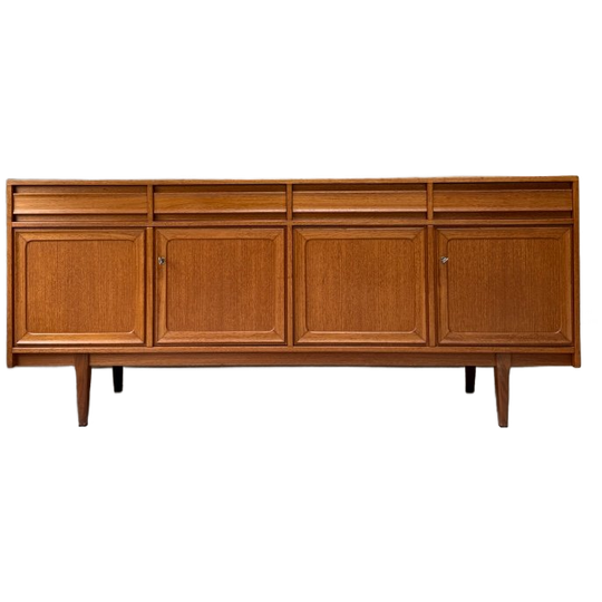Vintage Houten Dressoir / Sideboard Met Deuren En Lades 1