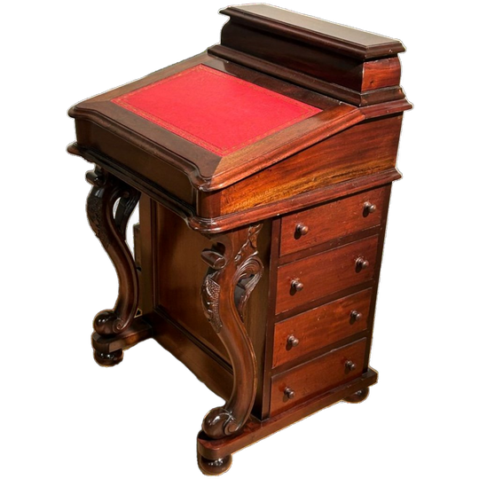 Prachtige Massieve Victoriaanse Davenport Secretaire 1