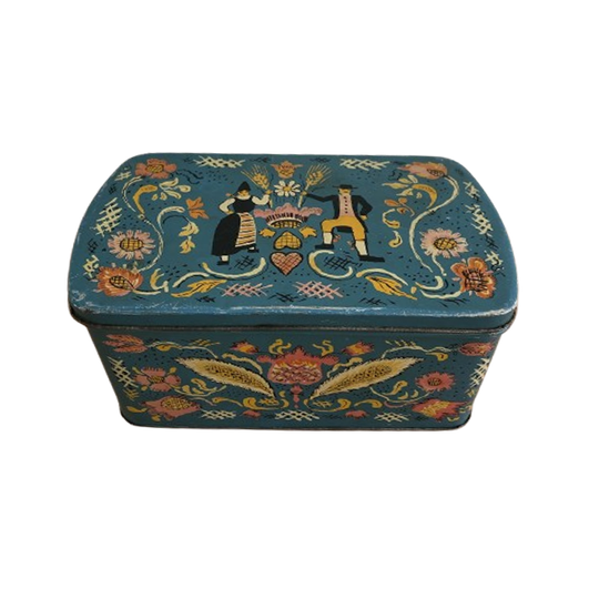 Vintage Zweeds Opbergblik Met Folkloristisch Dessin 1