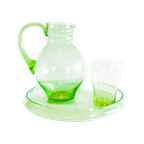 A.D. Copier Voor Royal Leerdam, Water Kan, Glas En Blad / Bord, Uranium Glass, Anna Green | Kerst thumbnail 1
