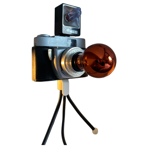 Cameralamp Retro Met Flits En Statief