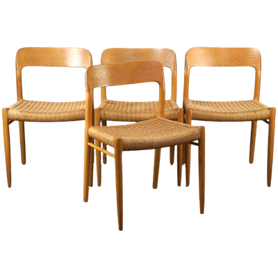 Set Van 4 Mooie Vintage Design Eetkamerstoelen Van Niels Otto Møller Model 75