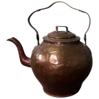 Schitterende 19E Eeuwse Koperen Gehamerde Appelketel thumbnail 1