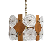 Deense Vintage Hanglamp Teak Glas