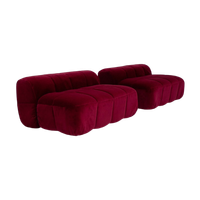 Cherry Red Velvet Strips Sofa By Cini Boeri, 1960S