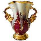 Mid-century Jasba Vaas Fuchsia Wit Goud Barok 1950’s thumbnail 1