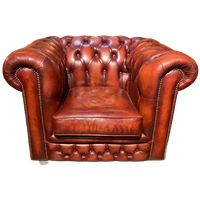 Engelse Bendic Chesterfield Club Fauteuil In Oxblood Rood Volnerf Leer