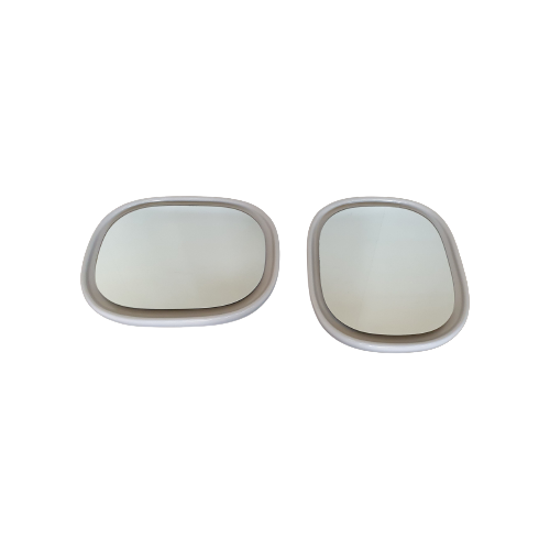 Set Of 2 Ceramic Mirrors Made By Sphinx Holland. Optically Floating Mirror In A White Ceramic Fam