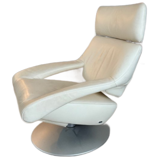 De Sede Fauteuil Crème Leder, Verstelbaar 1