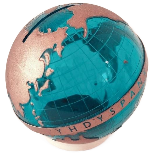 Vintage Spaarpot Globe Spaarpotje Wereldbol 1