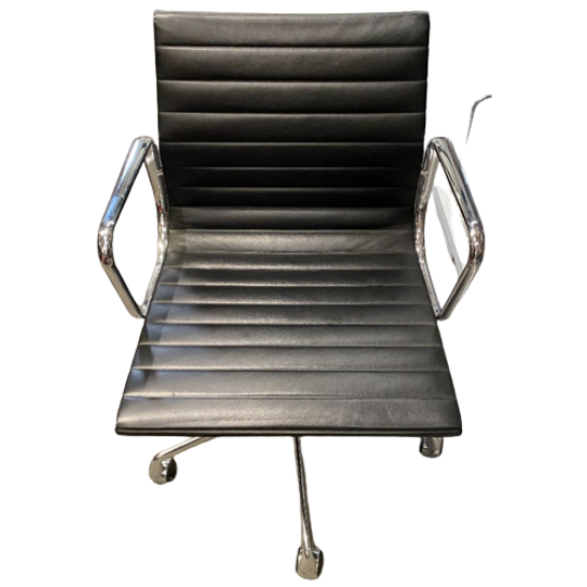 Vitra Eames Vergaderstoel Bureaustoel Zwart Leder 1