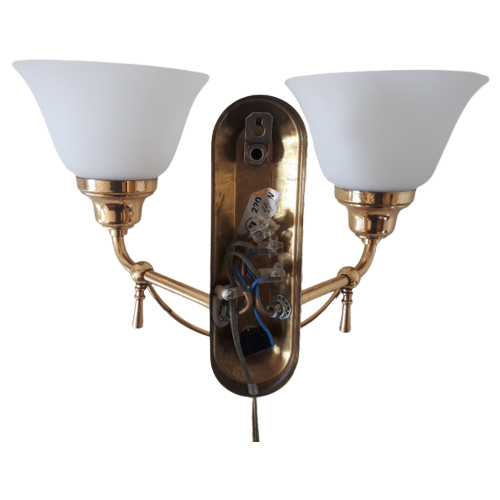 Jaren 70 Vintage Wandlamp Messing Lamp Muurlamp