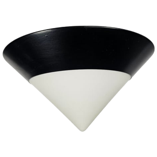 Memphis Milano Stijl - 'kegel' - Plafonniere - Glas - Metaal - 80's 1