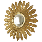 Grote Houten Zonnespiegel Sunburst Butler Xl Spiegel Goud 70Cm thumbnail 1