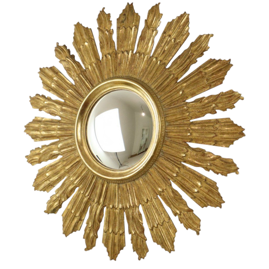Grote Houten Zonnespiegel Sunburst Butler Xl Spiegel Goud 70cm 1