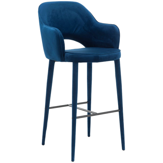 Polspotten | Cosy Barstoel Blauw Fluweel 1