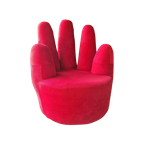 90'S Vintage Fauteuil Rode Handstoel Retro Fauteuil thumbnail 1