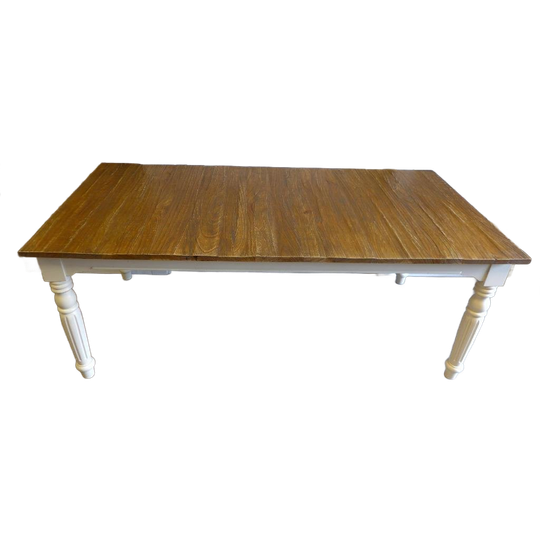 Prachtige Witte Landelijke Teak Eettafel 200 Bij 100 Cm 1
